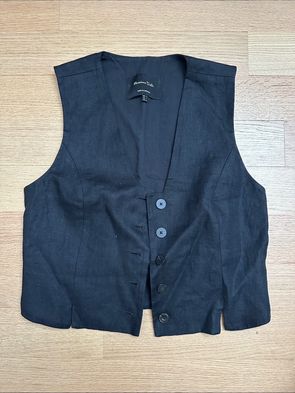Massimo Dutti linen black vest size S